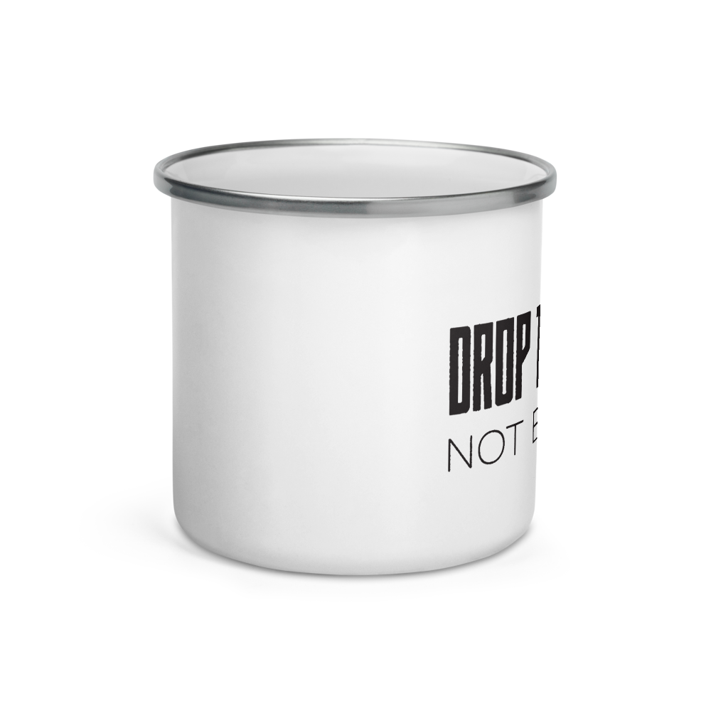 Drop Thumbs Not Bombs Enamel Mug